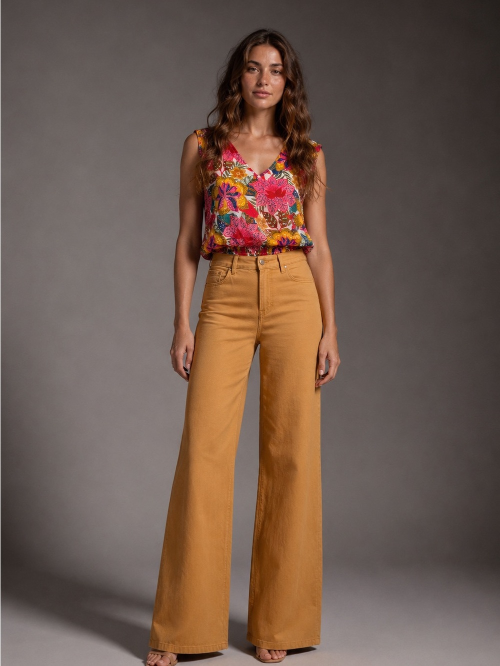 Floral Smocked Hem Sleeveless Top Resort
